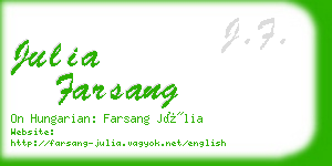 julia farsang business card